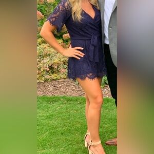 Lace Navy Romper